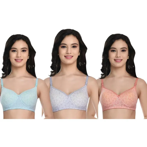 Pack_Of_3_Blue,_Peach_&_Grey_Dot_Printed_Lightly_Padded_Bra_For_Women