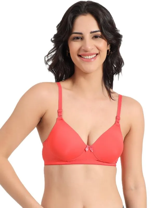 Orange_Wireless_T-Shirt_Bra_Spandex_Blend_Medium_Coverage_Lightly_Padded_Breathable_Fabric_With_Removable_Straps