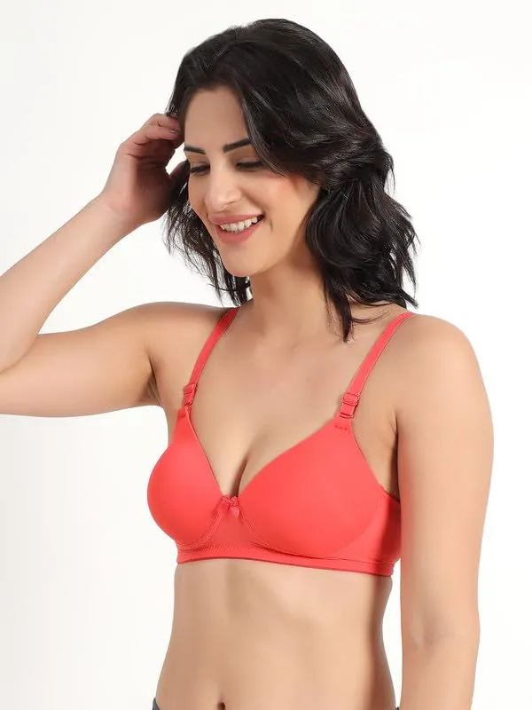 Orange_Wireless_T-Shirt_Bra_Spandex_Blend_Medium_Coverage_Lightly_Padded_Breathable_Fabric_With_Removable_Straps