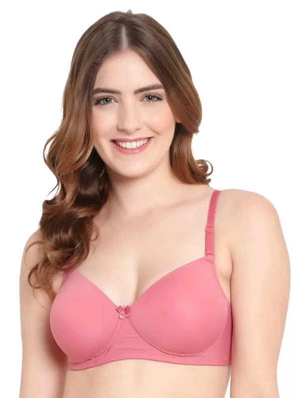 Pink_Wireless_T-Shirt_Bra_Spandex_Blend_Medium_Coverage_Lightly_Padded_Breathable_Fabric_With_Removable_Straps