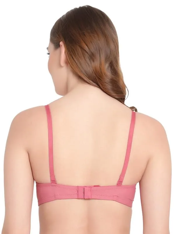 Pink_Wireless_T-Shirt_Bra_Spandex_Blend_Medium_Coverage_Lightly_Padded_Breathable_Fabric_With_Removable_Straps
