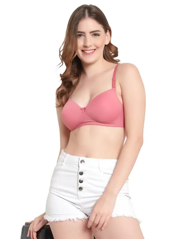 Pink_Wireless_T-Shirt_Bra_Spandex_Blend_Medium_Coverage_Lightly_Padded_Breathable_Fabric_With_Removable_Straps