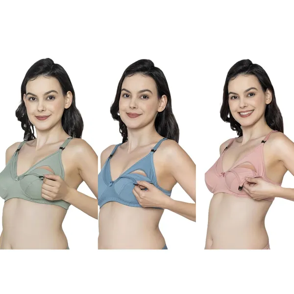 Pack_Of_3_Green,_Blue_&_Pink_Cotton_Blend_Maternity_Bra_Non_Padded_Nursing_Bra_Soft_&_Comfortable_Feeding_Bra_Combo