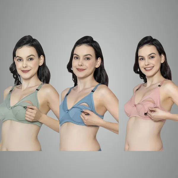 Pack_Of_3_Green,_Blue_&_Pink_Cotton_Blend_Maternity_Bra_Non_Padded_Nursing_Bra_Soft_&_Comfortable_Feeding_Bra_Combo