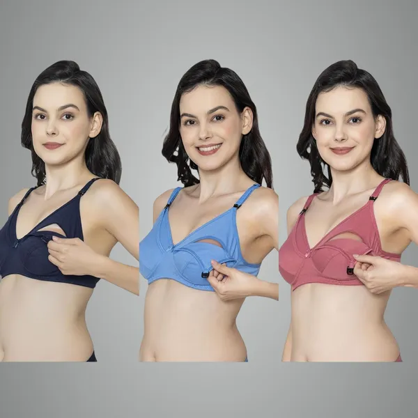 Pack_Of_3_Navy_Blue,_Sky_Blue_&_Magenta_Maternity_Nursing_Bra_Non_Padded_Feeding_Bra_Soft_Cotton_Blend_Full_Cup_Bra_For_Mothers_Comfortable_Everyday_Maternity_Bra_Combo_Pack_Of_3