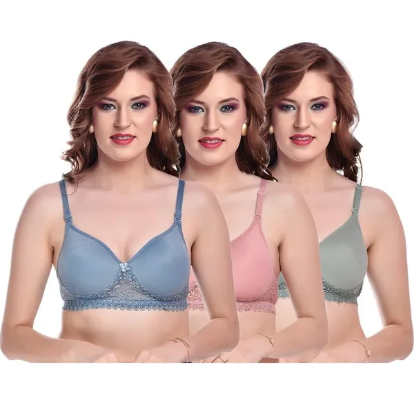 Pack_Of_3_Green_Blue_&_Pink_Padded_Non_Wired_Bra_Combo_Spandex_Fabric_Floral_Net_Design_Everyday_Comfort_&_Support
