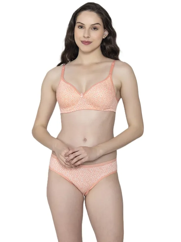 Peach_Wirefree_Printed_Bra_&_Panty_Set_Soft_Cotton_Padded_Combo_Full_Coverage_Lingerie_With_Stretch_Comfort