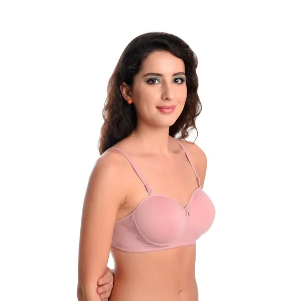 Pack_Of_3_Rose_Pink_&_Pista_Grey_Half_Cup_Bra_Combo_Soft_Solid_Comfortable_Demi_Coverage_Non_Wired_Design_Breathable_Cotton_Fabric_For_All_Day_Wear_And_Support