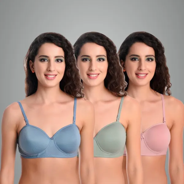 Pack_Of_3_Rose_Pink_&_Pista_Grey_Half_Cup_Bra_Combo_Soft_Solid_Comfortable_Demi_Coverage_Non_Wired_Design_Breathable_Cotton_Fabric_For_All_Day_Wear_And_Support
