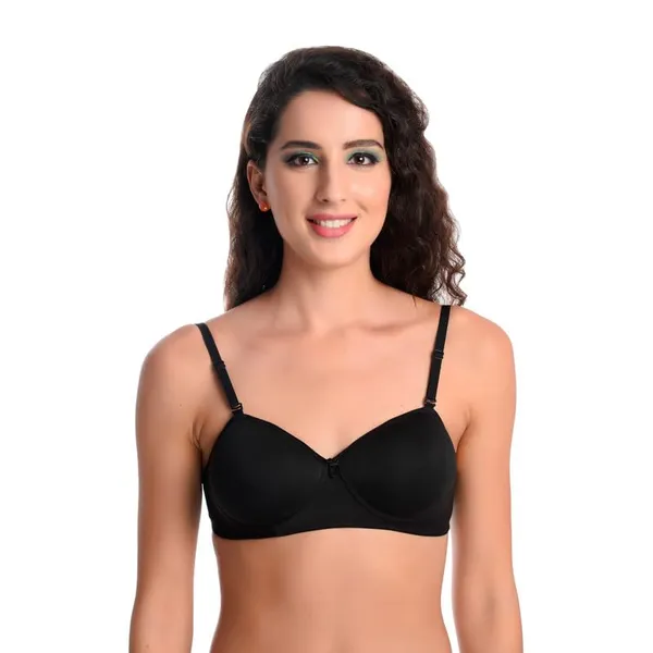 Pack_Of_3_Pink,_Sea_Green_&_Black_Half_Cup_Bra_Combo_Soft_Solid_Comfortable_Demi_Coverage_Non_Wired_Breathable_Cotton_Fabric_For_Everyday_Wear