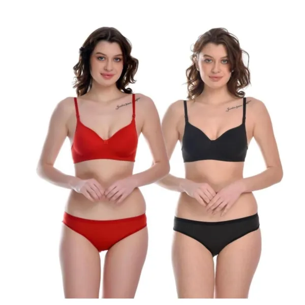 Pack_Of_2_Red_&_Black_Cotton_Full_Padded_Bra_And_Seamless_Design_Panty_Adjustable_Breathable_Fabric