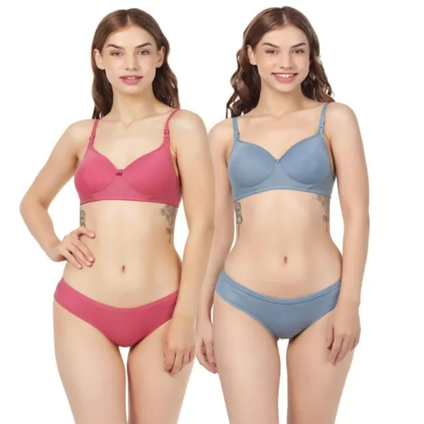 Pack_Of_2_Blue_&_Magenta_Cotton_Full_Padded_Bra_And_Seamless_Design_Panty_Adjustable_Breathable_Fabric