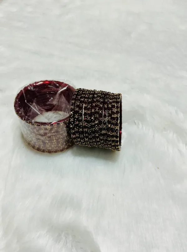 Maroon_Premium_Glass_Rose_Design_Bangles_For_Women