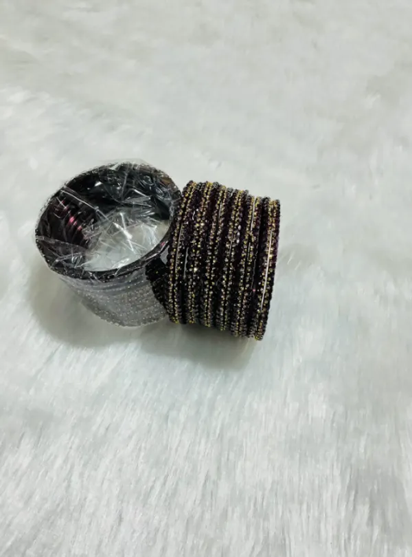 Wine_Premium_Glass_Bead_&_Stone_Bangles_For_Women