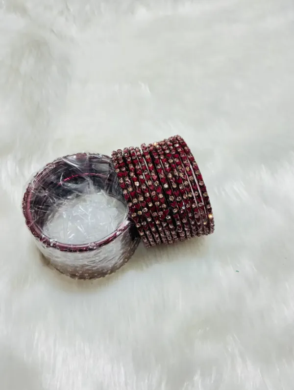 Maroon_Premium_Glass_Heart_Design_Bangles_For_Women