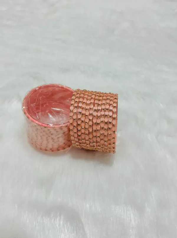 Peach_Premium_Glass_Rose_Design_Bangles_For_Women