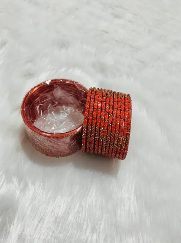Orange_Premium_Glass_Lily_&_Stone_Bangles_For_Women