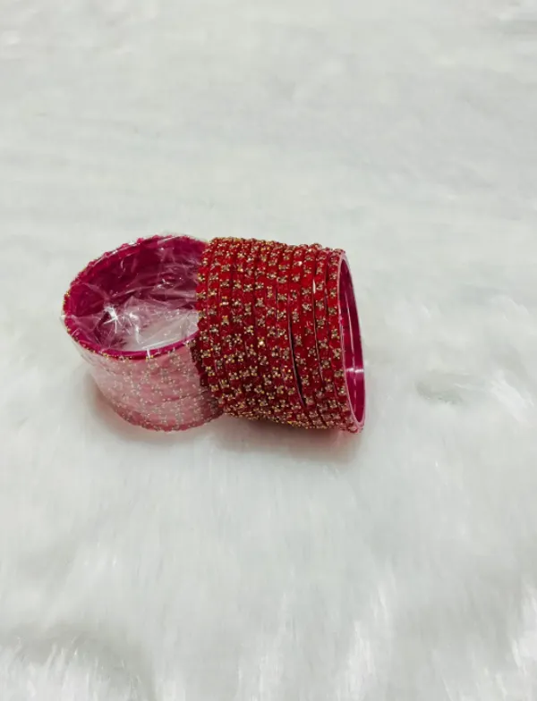 Strawberry_Premium_Glass_Rose_Design_Bangles_For_Women