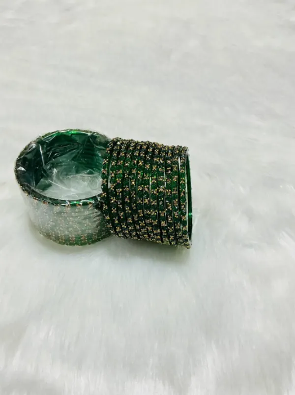 Green_Premium_Glass_Rose_Design_Bangles_For_Women