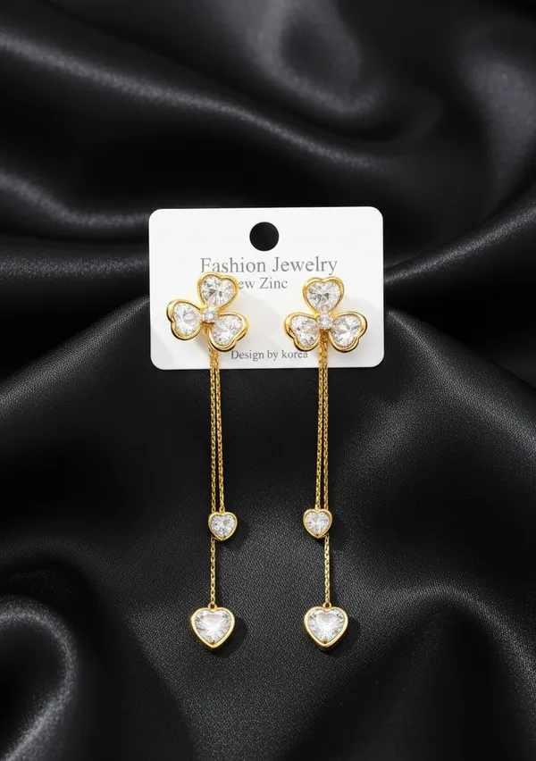 Gold_Floral_Korean_Dangle_Earrings_For_Women