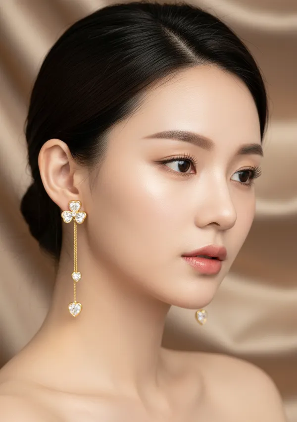 Gold_Floral_Korean_Dangle_Earrings_For_Women