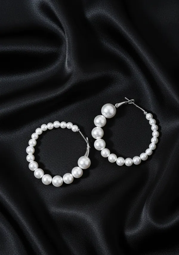 White_Pearl_Classic_Hoop_Earrings_For_Women