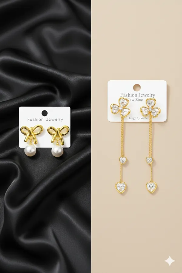 White_&_Gold_Luxury_Finish_Earrings_Combo_For_Women