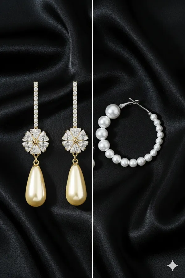 White_&_Gold_Elite_Style_Earrings_Combo_For_Women