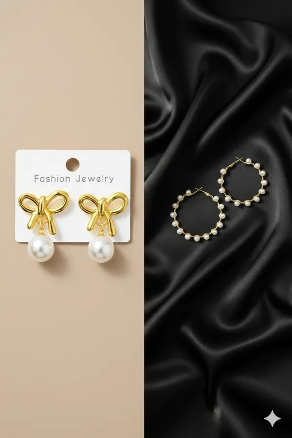 White_&_Gold_Daily_Wear_Earrings_Combo_For_Women