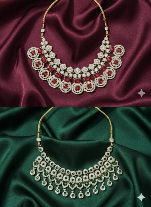 Red_&_Green_Royal_Necklace_Combo_With_Matching_Earrings_Maang_Tikka_For_Women