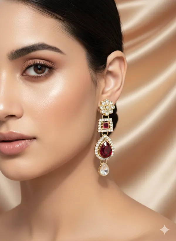 Red_Necklace_Combo_Set_With_Earrings_&_Maang_Tikka_For_Women