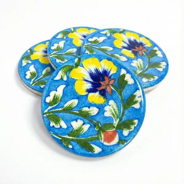 Floral_Green_Ceramic_Premium_Coaster_For_Protection