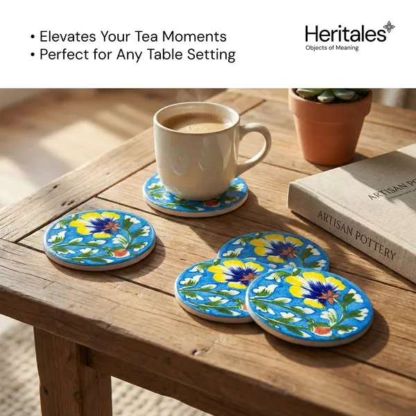 Floral_Green_Ceramic_Premium_Coaster_For_Protection