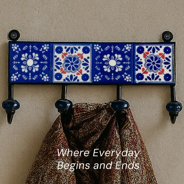 Haveli_Blue_Ceramic_Premium_Tile_Wall_Hook_For_Hanging