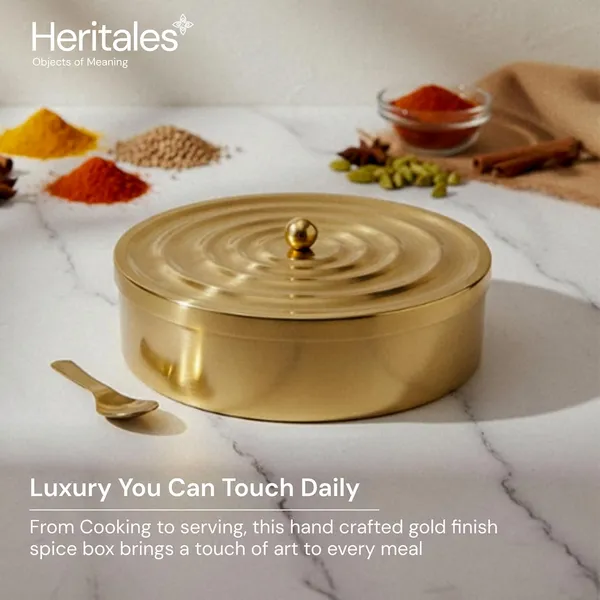 Masala_Box_|_Snug-Tight_Gold-Plated_Metal_Masala_Container_Set_with_7_Spice_Jars_&_Spoon_|_Handcrafted_Traditional_Masala_Dani_for_Kitchen_Storage