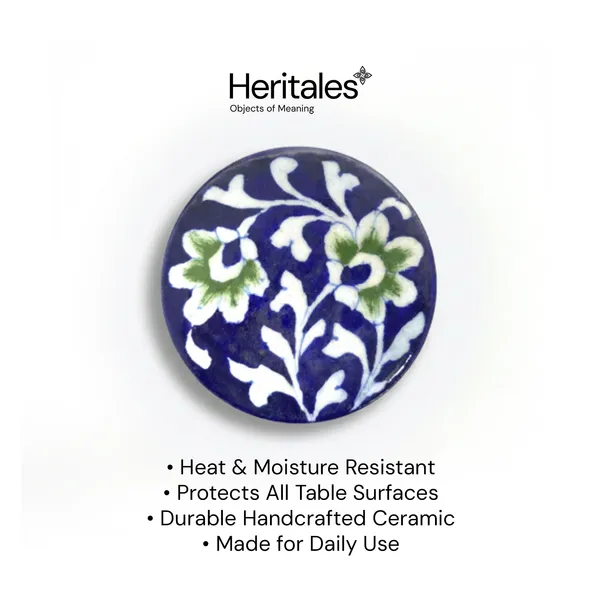 Floral_Blue_Ceramic_Premium_Coaster_For_Protection