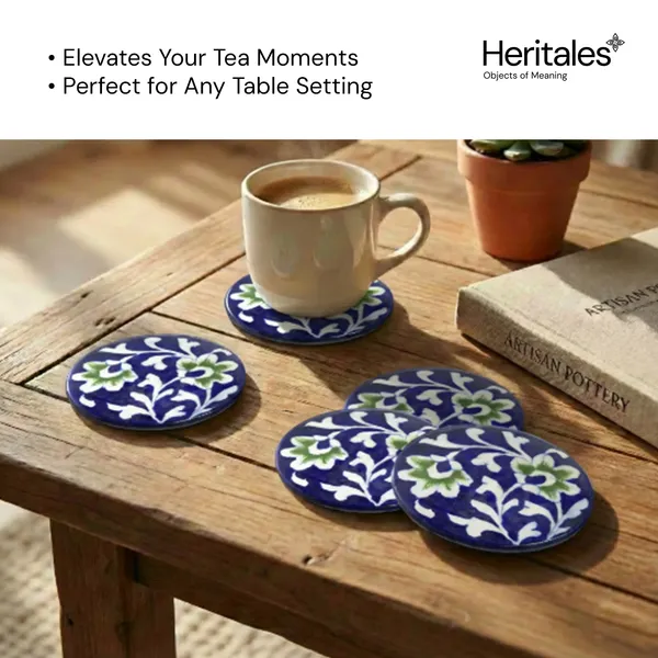 Floral_Blue_Ceramic_Premium_Coaster_For_Protection