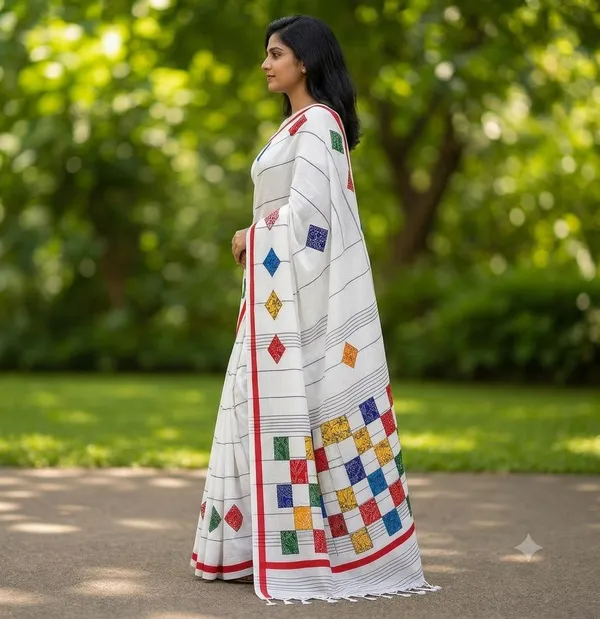 Elegant_Khadi_Catoon_Aplick_Saree_with_out_Bp