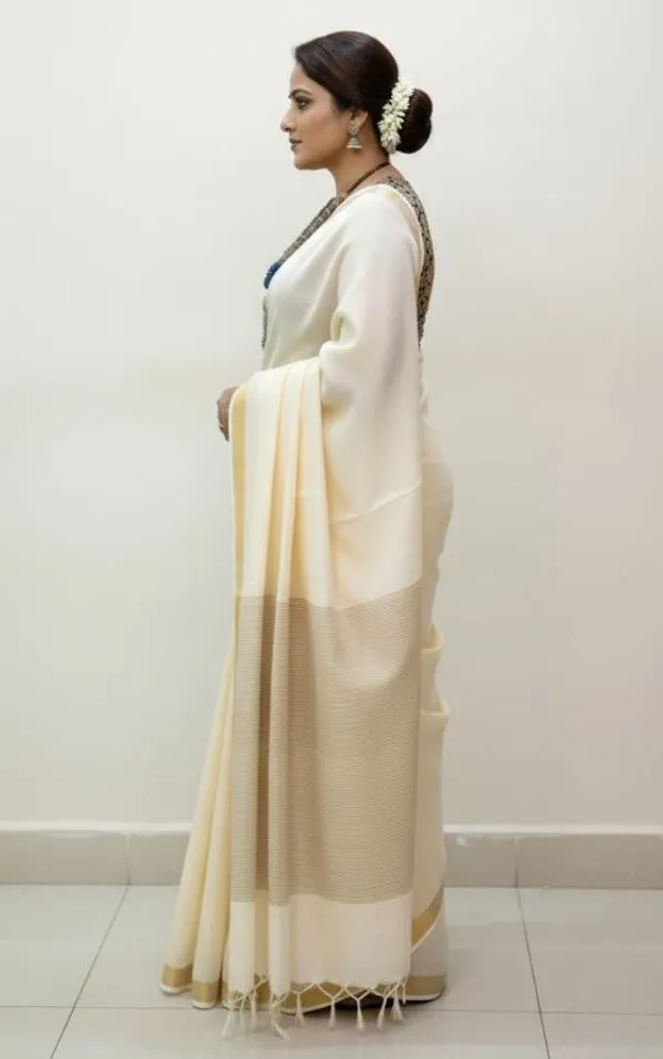 Embellished_Kota_silk_white_color_saree_with_blouse
