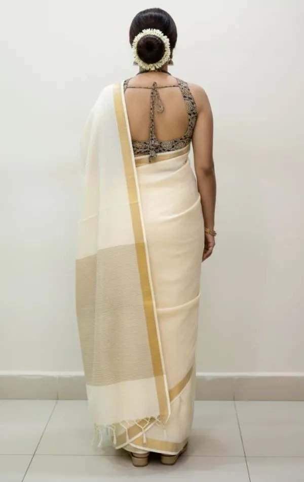 Embellished_Kota_silk_white_color_saree_with_blouse