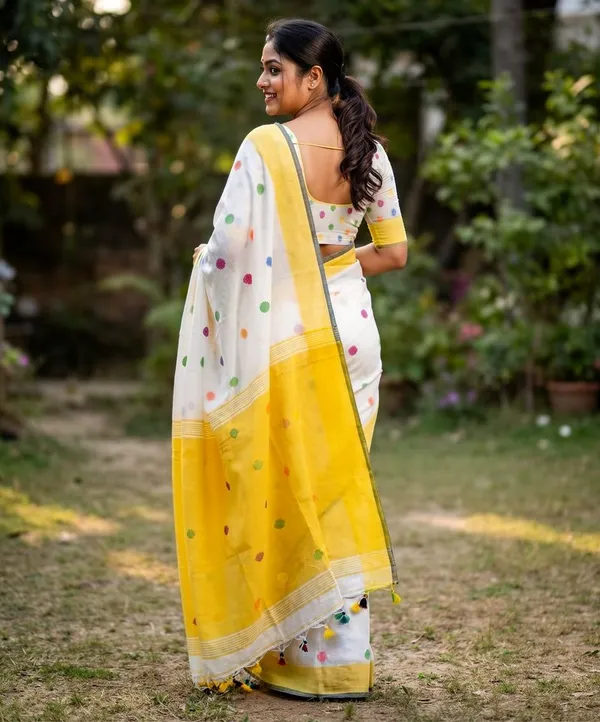 Embellished_Premium_Quality_Cotton_khadi_Ball_saree_with_Blouse