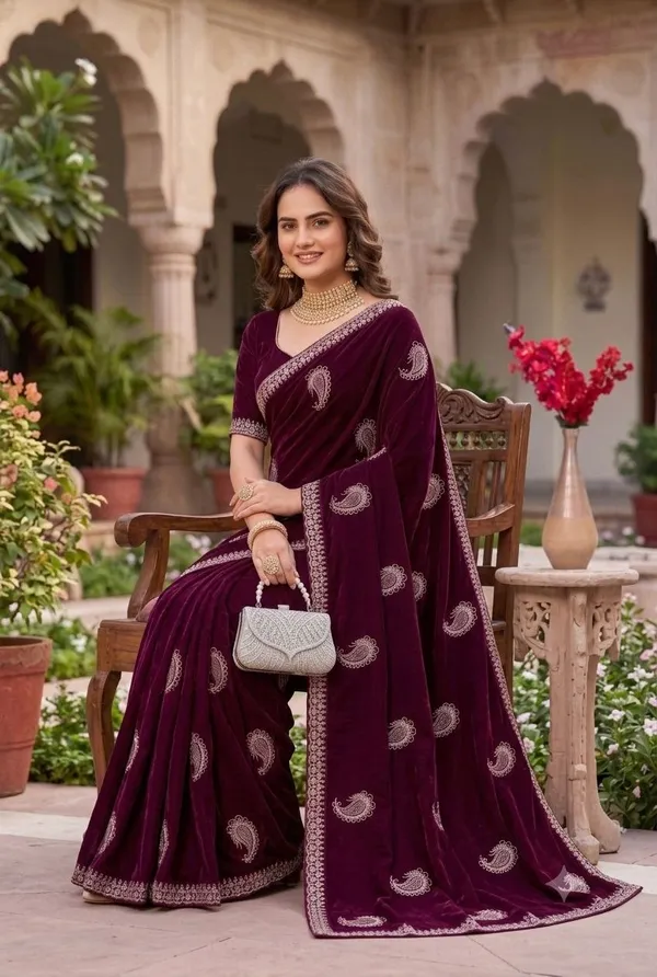 FENDI_STONE_WORK_SAREE_WITH_BLOUSE