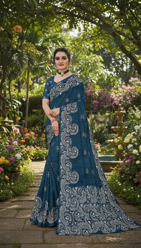 Embellished_Bollywood_Printed_pure_silk_Saree__with_Blouse