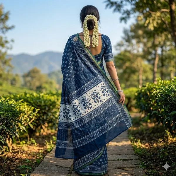 INDIGO_PURE_COTTON_SAREE_WITH_BLOUSE_