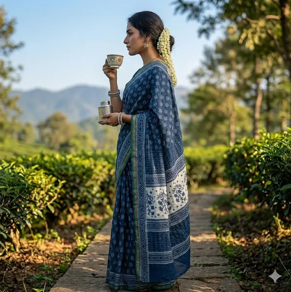 INDIGO_PURE_COTTON_SAREE_WITH_BLOUSE_