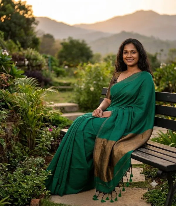Khadi_Cotton_Jori_Pallu_Raja_green_Saree