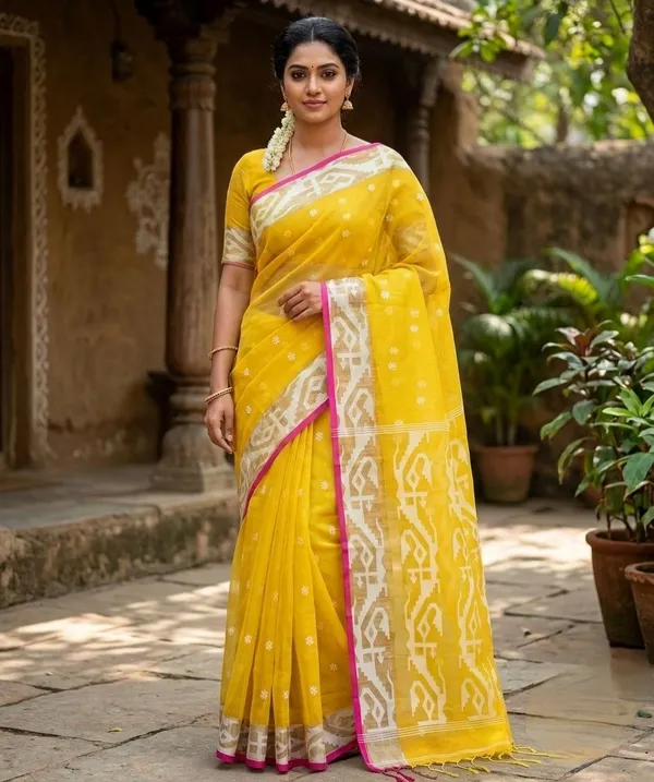 MASLIN_RESHOM_JAMDANI_SAREE_WITH_BLOUSE