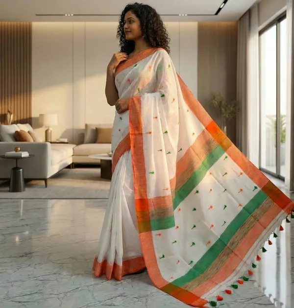 Repablic_day_Special_Cotton_Handloom_Saree_running_blouse