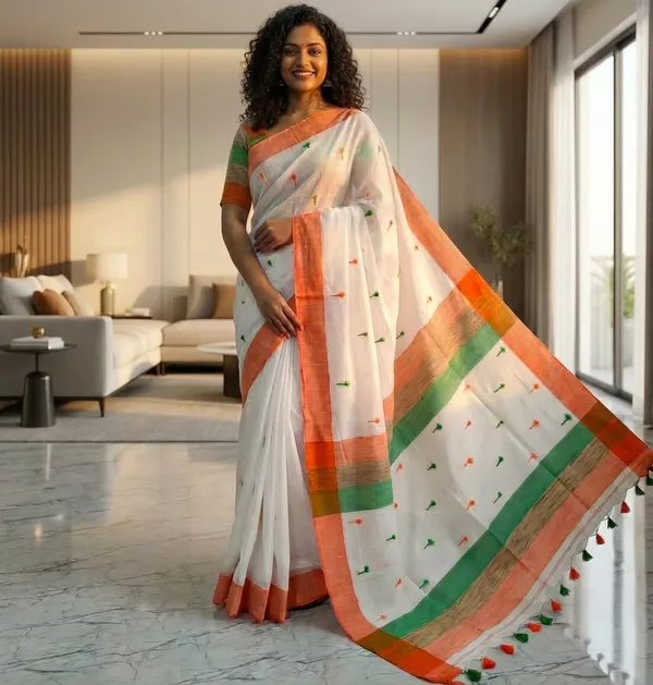 Repablic_day_Special_Cotton_Handloom_Saree_running_blouse