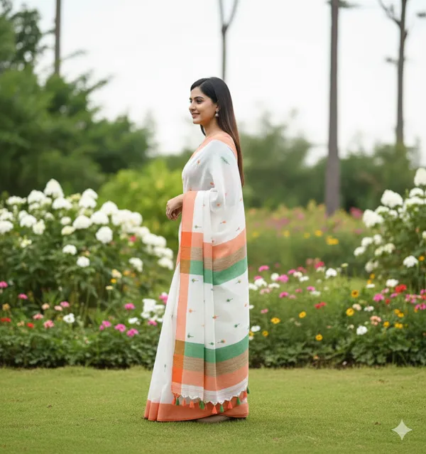 Repablic_day_Special_Cotton_Handloom_Saree_running_blouse